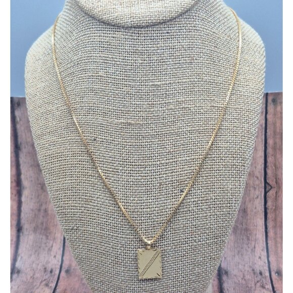 Child of Wild Luca Pendant Necklace 18K Gold Overlay Box Chain Etched Unisex - Picture 4 of 10